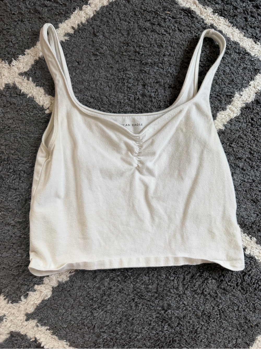 American Eagle Outfitters White Cropped Tank Top